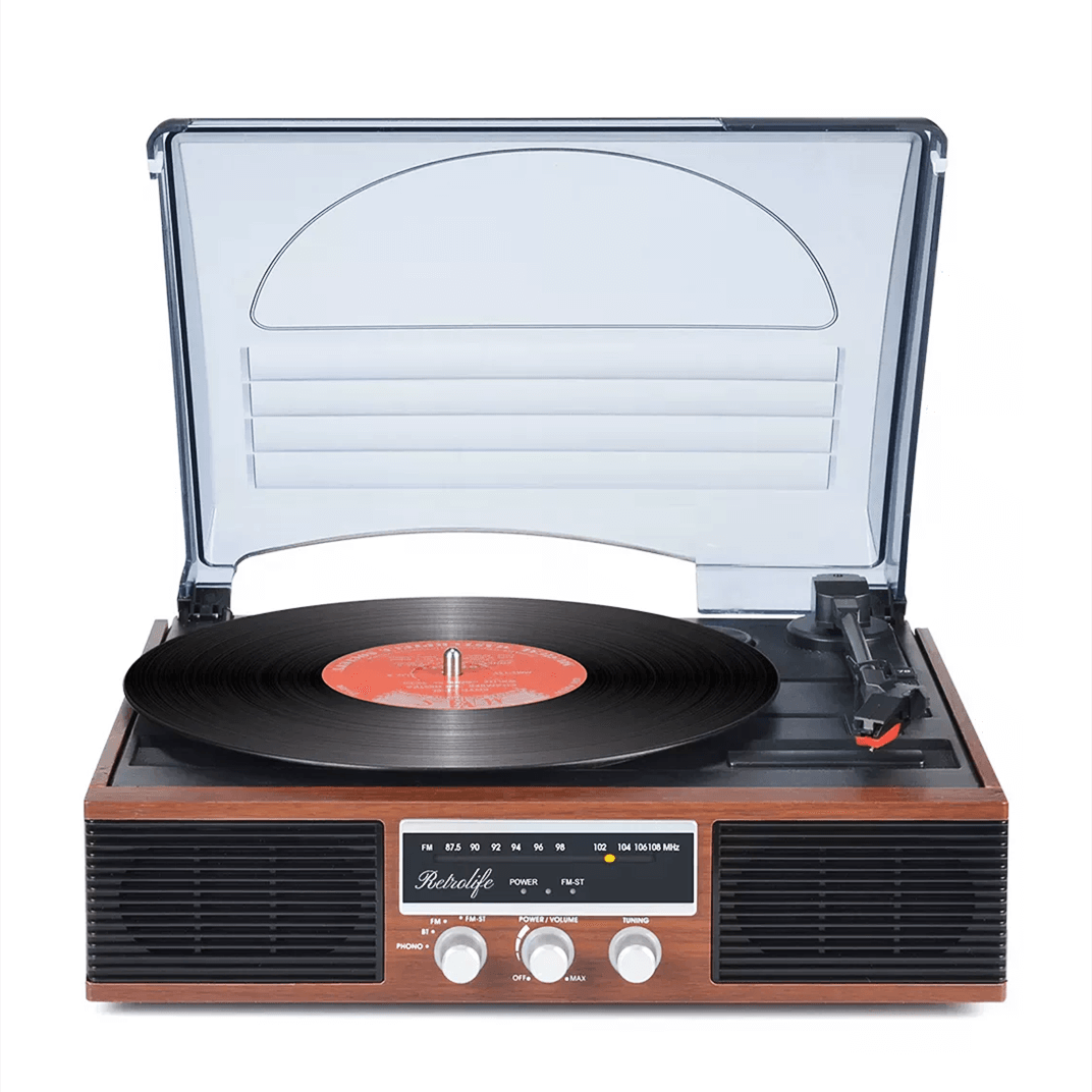 Multifunctional Wood Design Record Player with Bluetooth Wireless TT138