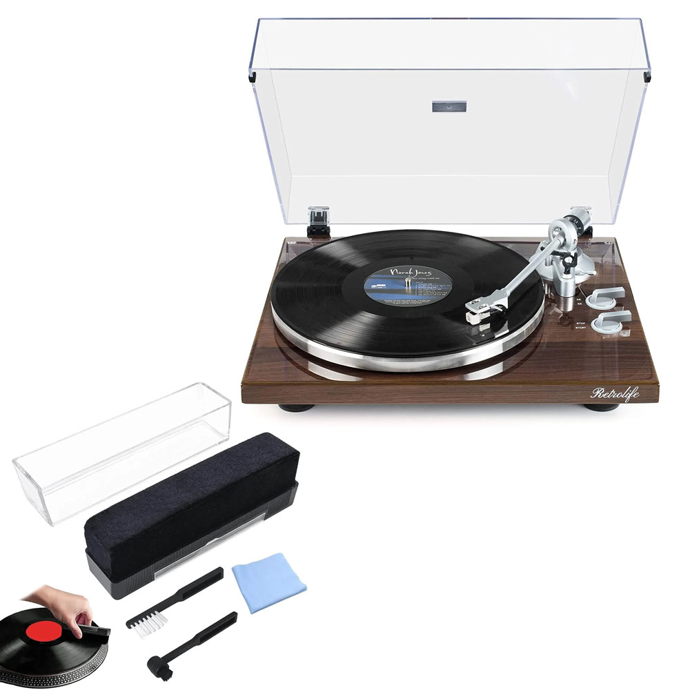 High Fidelity Wireless Turntable and Vinyl Record Cleaning Kits Combo Set