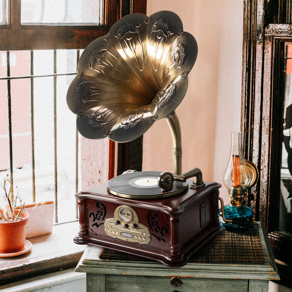 Retro Solid Wood Gramophone R026