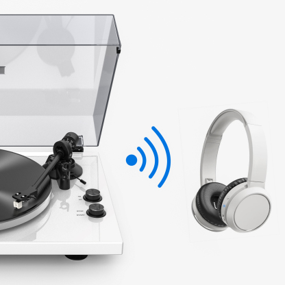 Retrolife HQKZ-006 Modern White 2-Speed Bluetooth Turntable System with Variable Weighted Tonearm