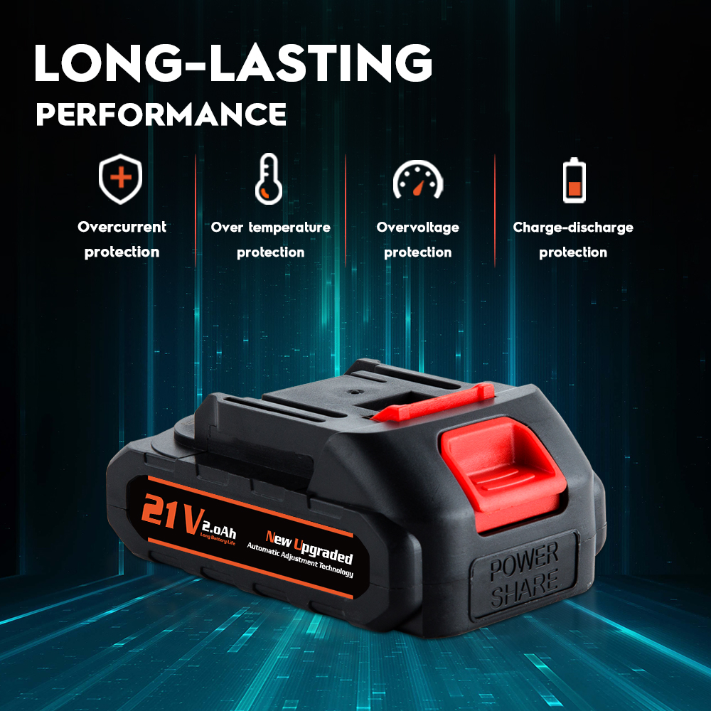 21V-2.0Ah Mini-Chainsaw Li-Ion Battery Large Capacity 10C High-Rate Discharge Rechargeable Battery for Cordless Electric Tools Leaf Blower Electric Hedge Trimmer-for makita type