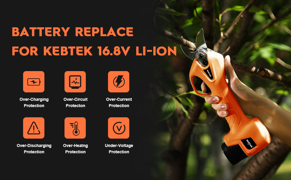 16.8V 2.0Ah Pruning-Shear Li-ion Battery, High-Rate Discharge Lithium-ion Batteries for Cordless Pruning Shears Cordless Electric Tools
