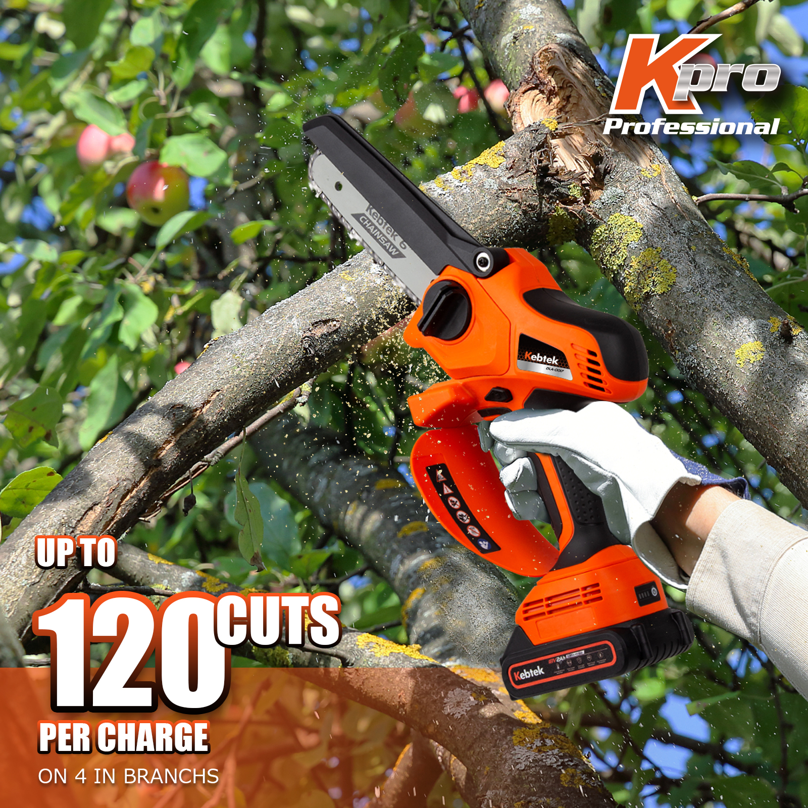 2-in-1 Cordless Pole Saw Kebtek 6-Inch Electric Chainsaw with Brushless  Motor Battery Powered Mini Chainsaw with Battery and Charger 5.29Lb  Lightweight Pole Saw for Tree Trimming-Kebtek Store