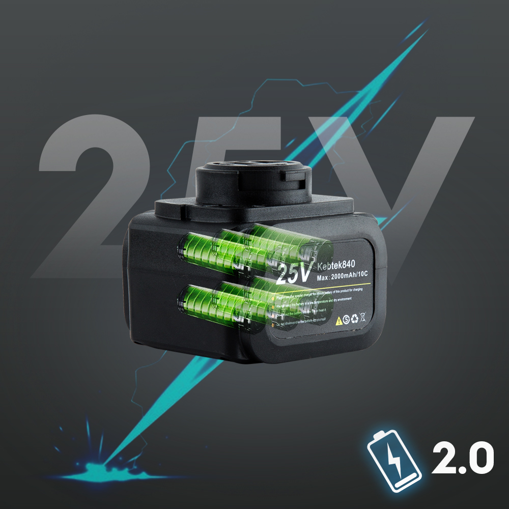 25V 2.0 AH Li-Ion Battery for Kebtek 40mm Electric Pruning Shear, Large Capacity 10C High-Rate Discharge Rechargeable Battery Cordless Electric Tools