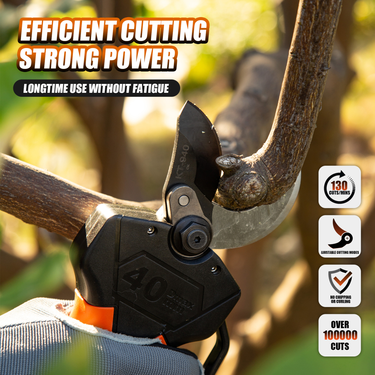 Cordless Electric Pruning Shears 40MM, Kebtek Professional Battery