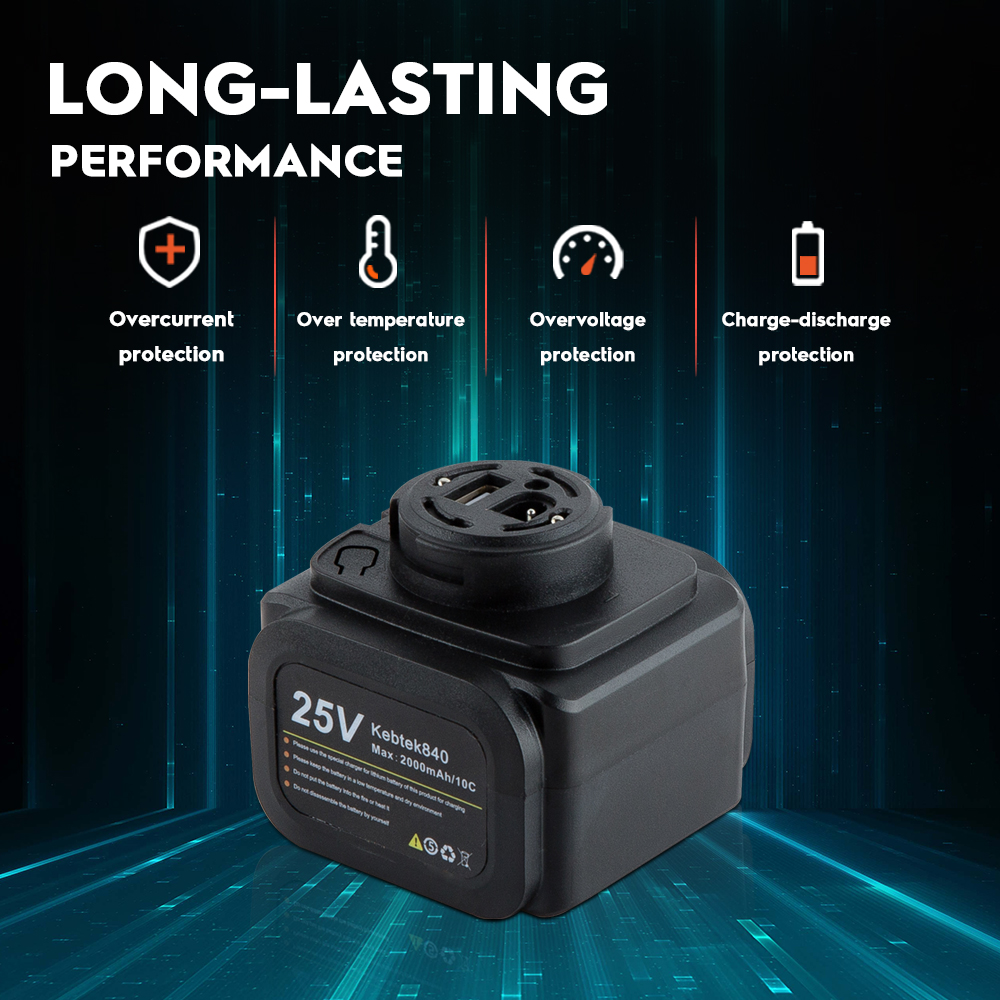 25V 2.0 AH Li-Ion Battery for Kebtek 40mm Electric Pruning Shear, Large Capacity 10C High-Rate Discharge Rechargeable Battery Cordless Electric Tools