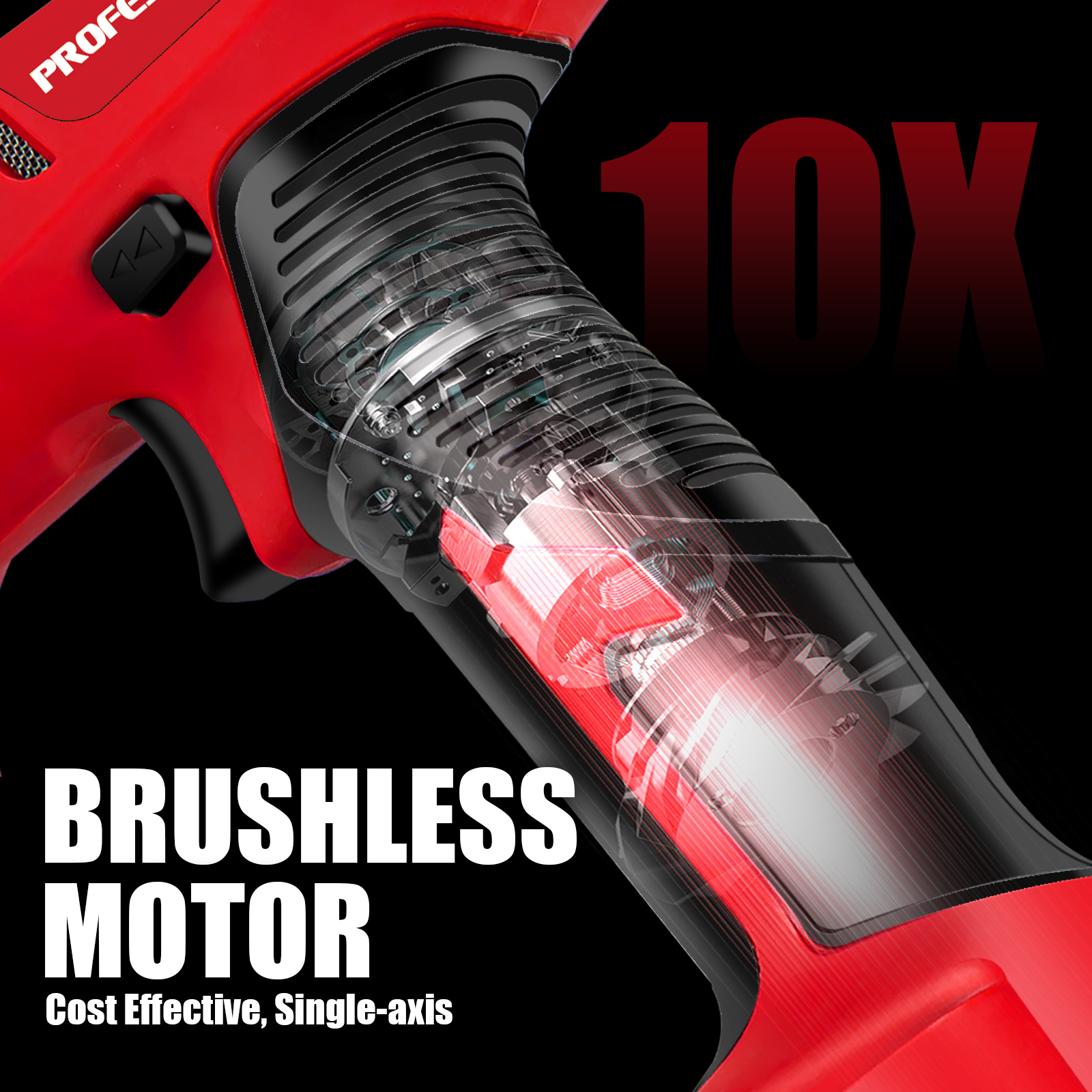 25.2V Lithium-Ion Brushless Cordless 10" Battery Powered Chainsaw with 2Pack 5Ah Batteries LCD Display,Power Chain Saws For Wood Cutting- Model ZCYL-003