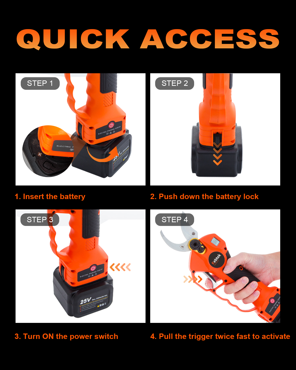 Kebtek Blade Compatible with B00840 40MM Electric Pruning Shears (1.57 Inch) Cutting Diameter