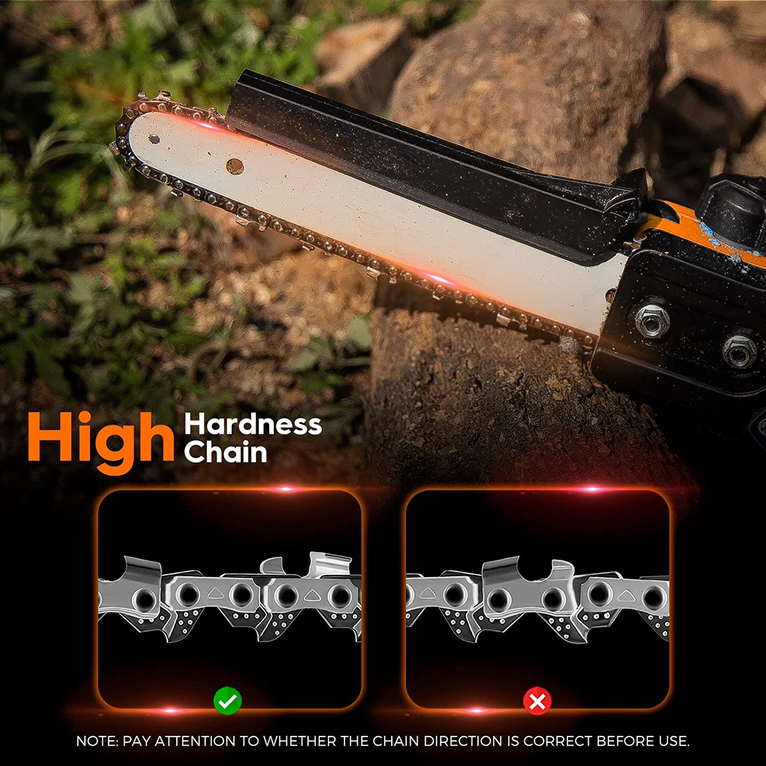 8 Inch Chain for Electric Chainsaw Guide Saw Chain for Tree Trimming Chainsaw Replacement Accessories