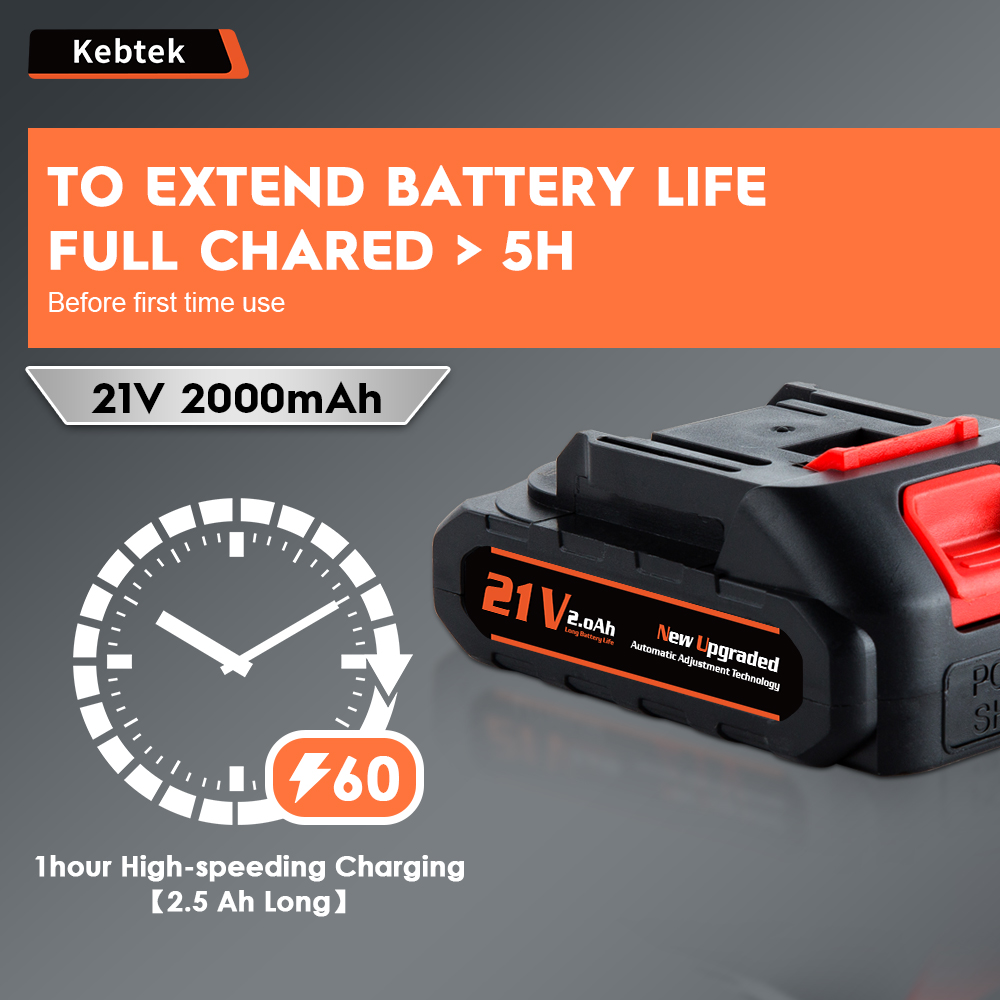 21V-2.0Ah Mini-Chainsaw Li-Ion Battery Large Capacity 10C High-Rate Discharge Rechargeable Battery for Cordless Electric Tools Leaf Blower Electric Hedge Trimmer-for makita type