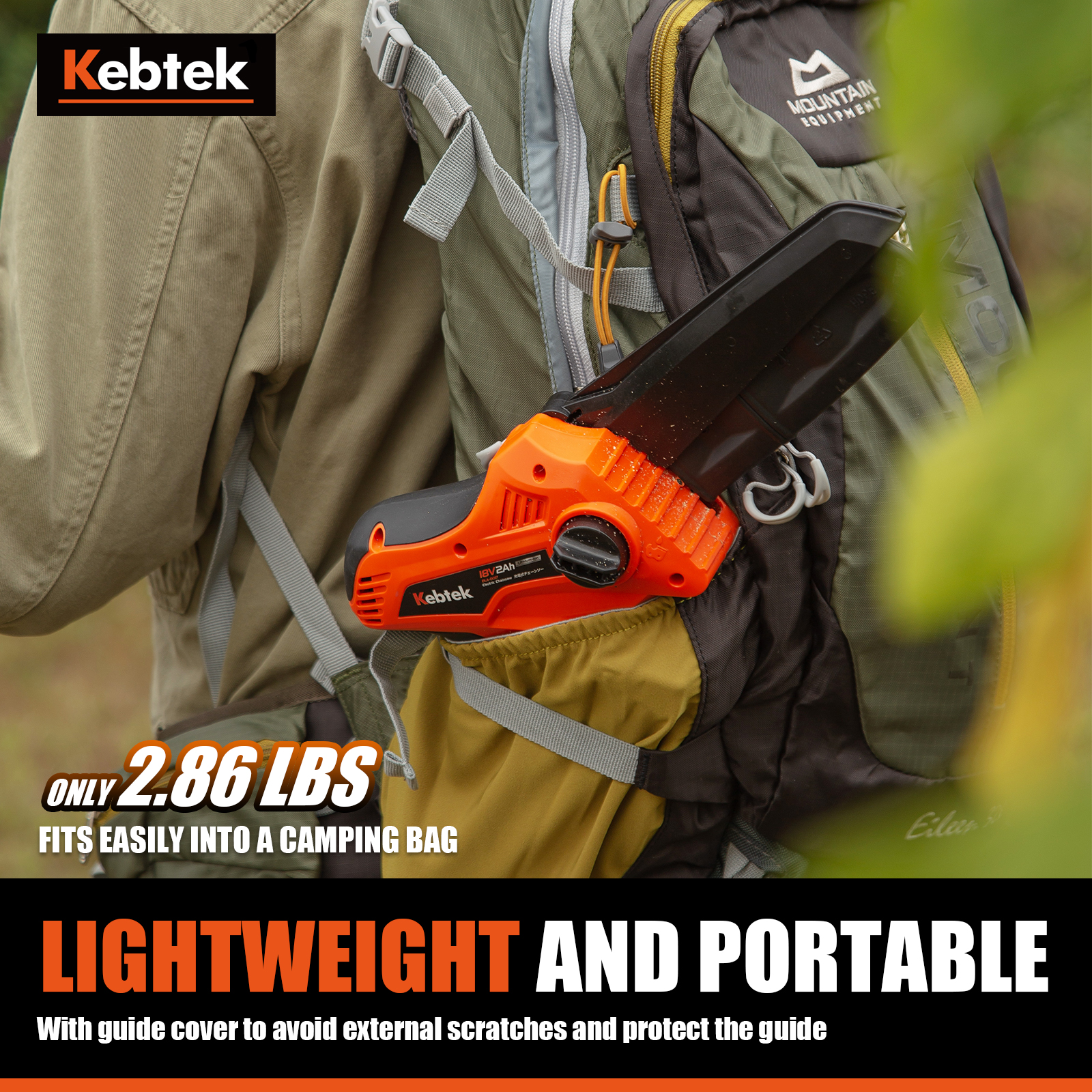 2-in-1 Cordless Pole Saw Kebtek 6-Inch Electric Chainsaw with Brushless Motor Battery Powered Mini Chainsaw with Battery and Charger 5.29Lb Lightweight Pole Saw for Tree Trimming