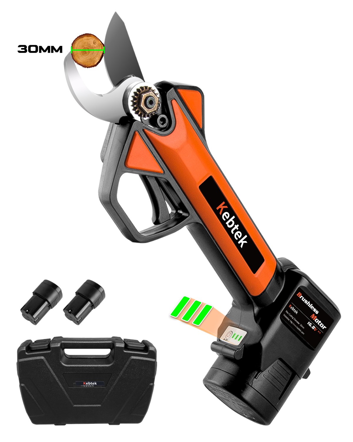 Kebtek Cordless Electric Pruning Shear, Cordless Pruner Battery Powere