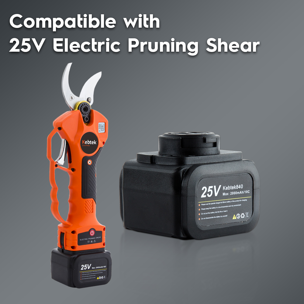 25V 2.0 AH Li-Ion Battery for Kebtek 40mm Electric Pruning Shear, Large Capacity 10C High-Rate Discharge Rechargeable Battery Cordless Electric Tools