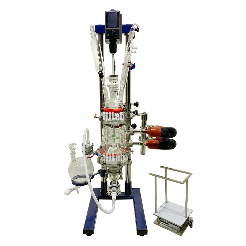 Lab Scale Benchtop Chemical Nutsche PTFE Filter Jacketed Glass Reactor with Double Layer or Triple Layer