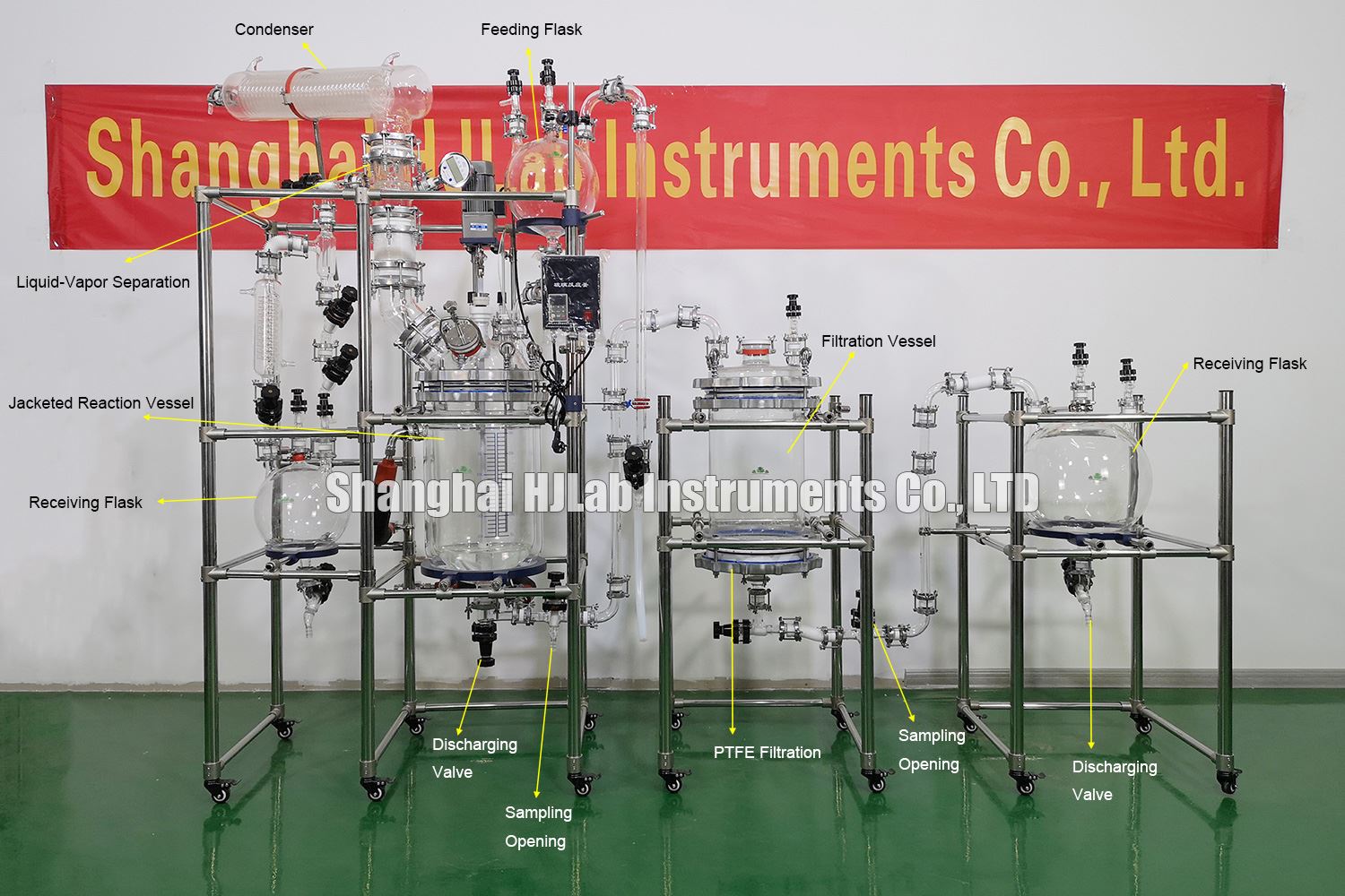 Customized Jacketed Glass Reactor with Distillation and Filtration