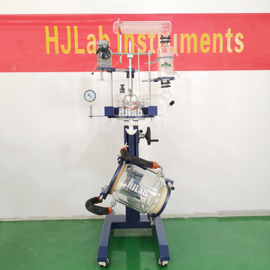 Lifting Tilting Jacketed Glass Reactor with Dual Stages Condenser