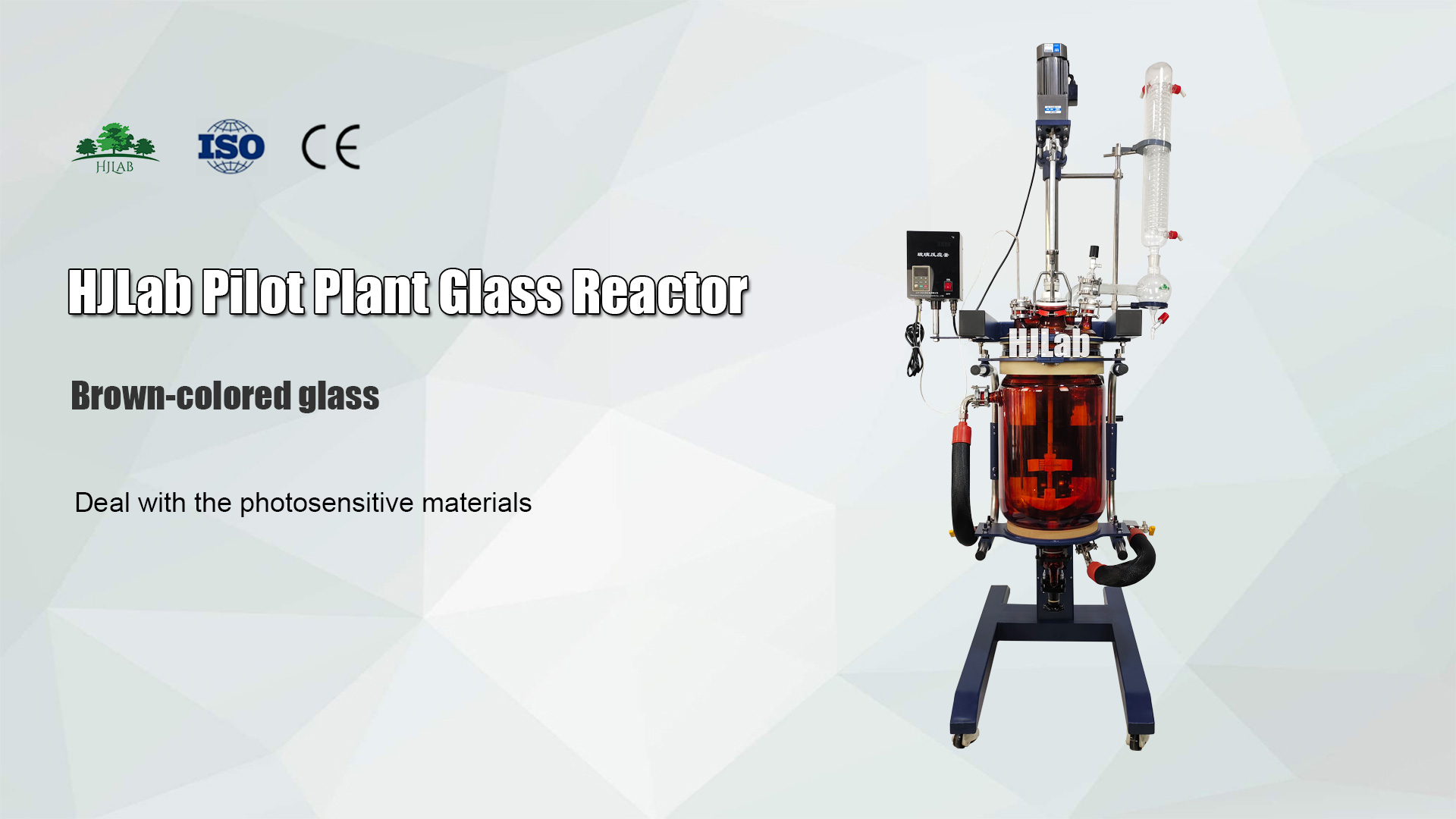 Brown Chemical Synthesis Jacketed Glass Reactor for dealing with Photosensitive Materials