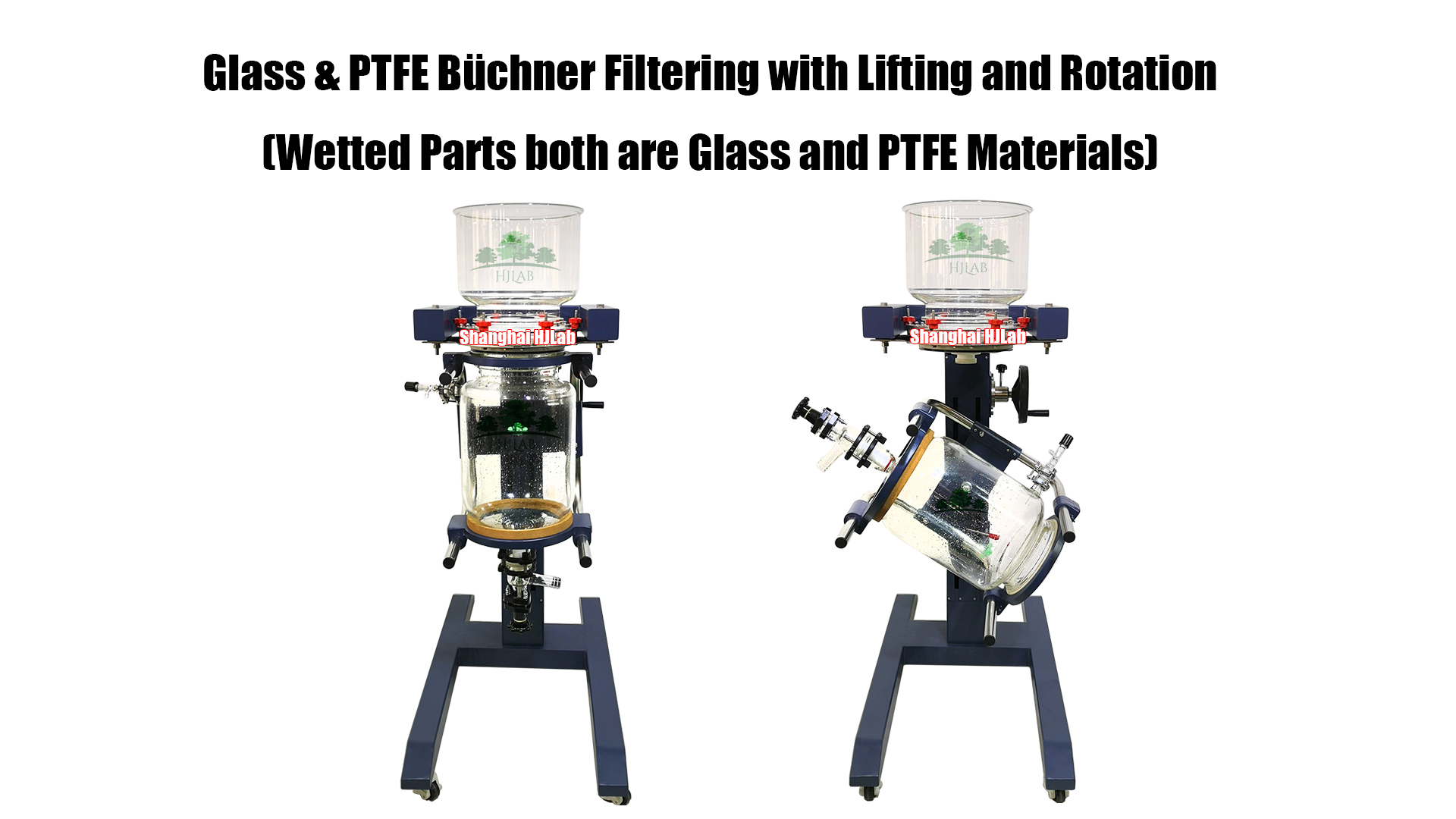 Chemical Glass and PTFE Buchner Filtering Funnel with Lifting and Tilting Design