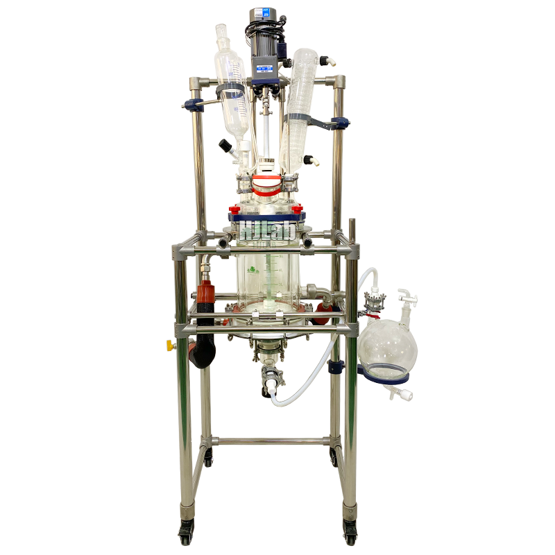 Chemical Synthesis Jacketed Glass Reactor with PTFE Nutsche Filtering for Peptide Crystallization Solid-Liquid Separation