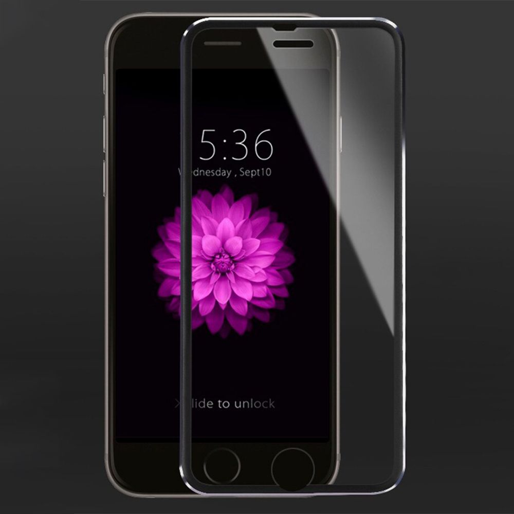 iPhone SE 2020 Film Protection Ecran Verre Trempé Intégral avec Bord Métal Noir
