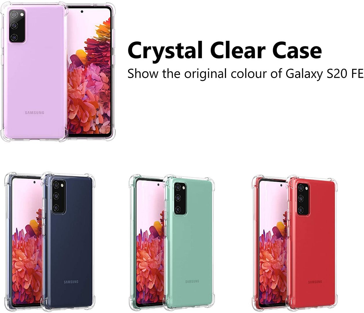 Samsung Galaxy S20 FE Coque Silicone Antichoc Renforcé Air Cushion Transparent (Réf: C7SMS20FE)