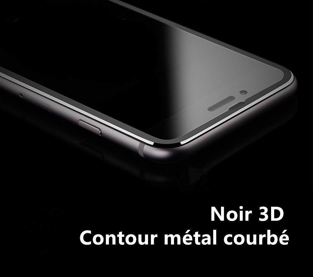 iPhone 6s Plus/6 Plus Film Protection Ecran Verre Trempé Intégral avec Bord Métal Argenté