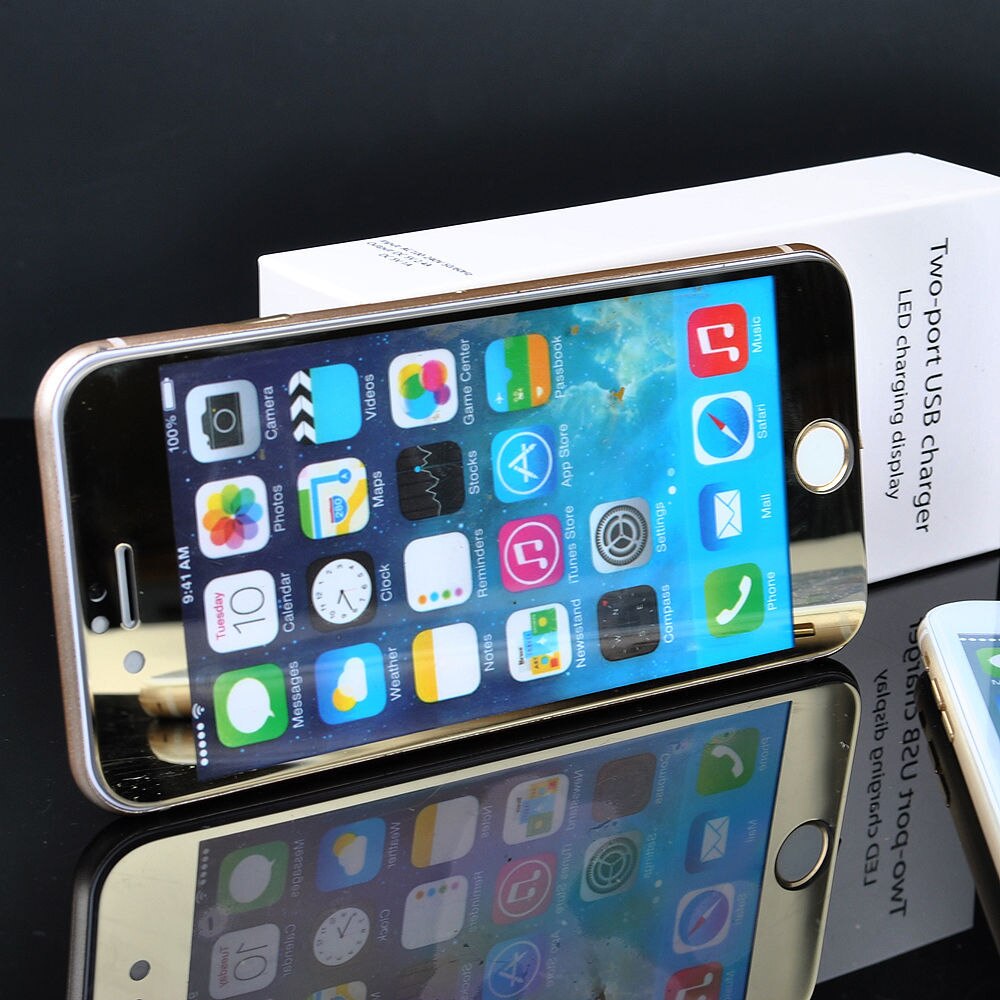 iPhone 7 Film Protection Ecran Verre Trempé Effet Miroirc Bleu