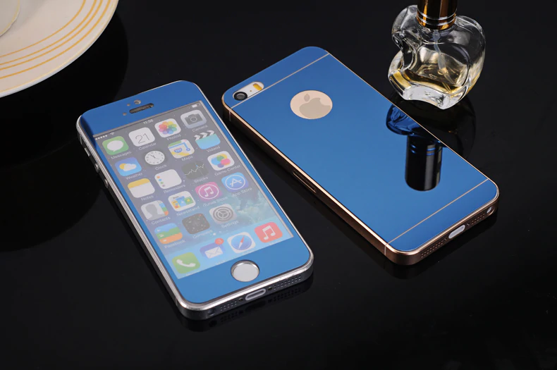 iPhone 7 Film Protection Ecran Verre Trempé Effet Miroirc Bleu