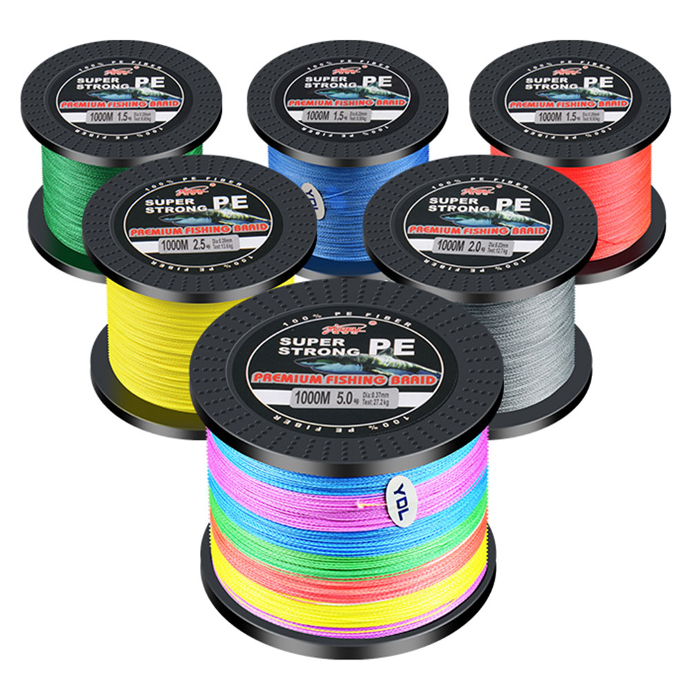 FREE FISHER Fishing Line 1000M 4 Strands Kite Wire Fishing Braided Line Multifilament 0.1-0.5mm PE Braid Wire for Saltwater/Freshwater