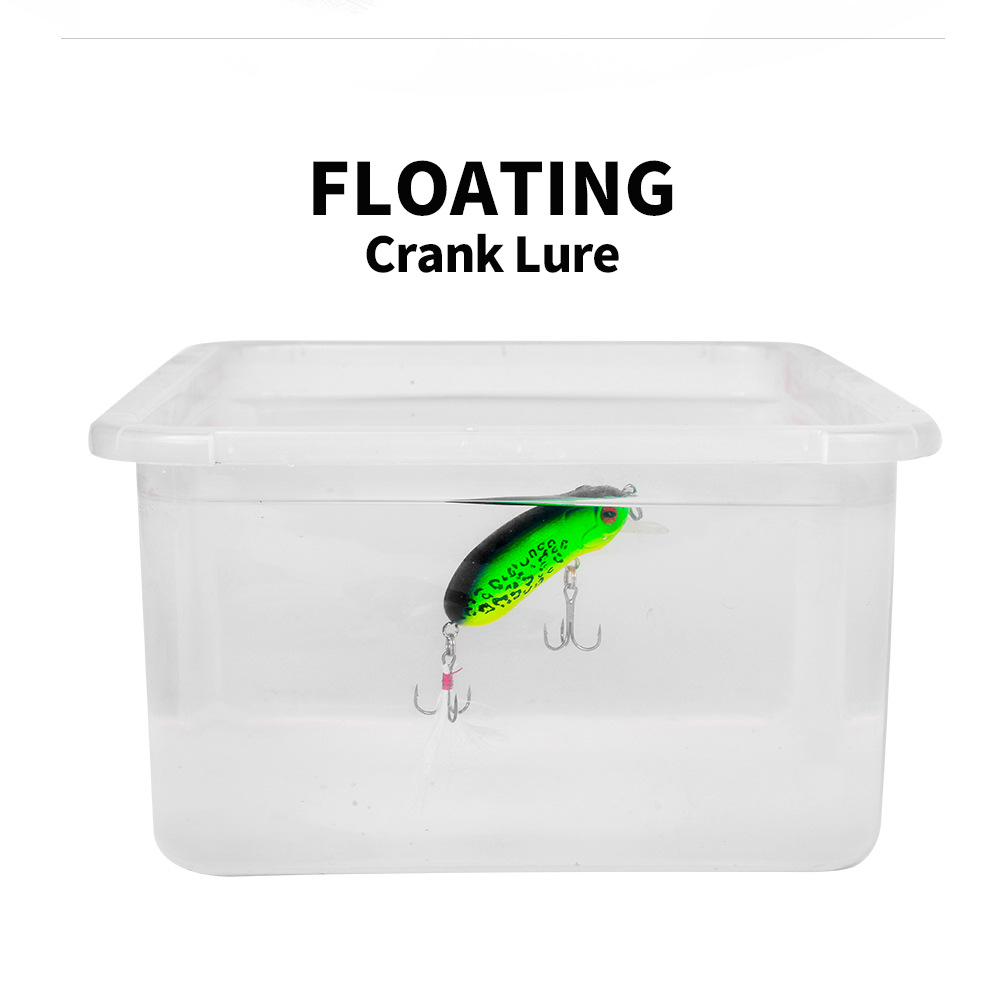 FREE FISHER 9pcs Fishing Crank Lure Mini Minnows 10g/62mm Fishing Hard Baits Floating Popper Artificial Bright Color with Feather Treble Hooks