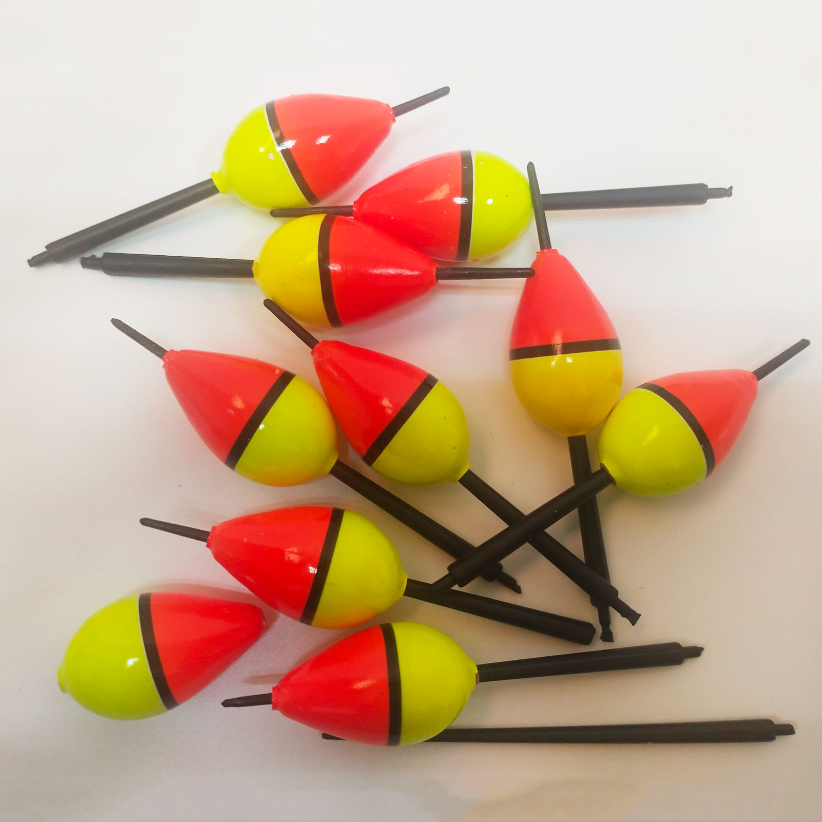 FREE FISHER 10Pcs Fishing Bobber Cork Float Pesca Lighted Double-Color Buoy Wood 1.5g 8.3cm Floats Tackle Accessories