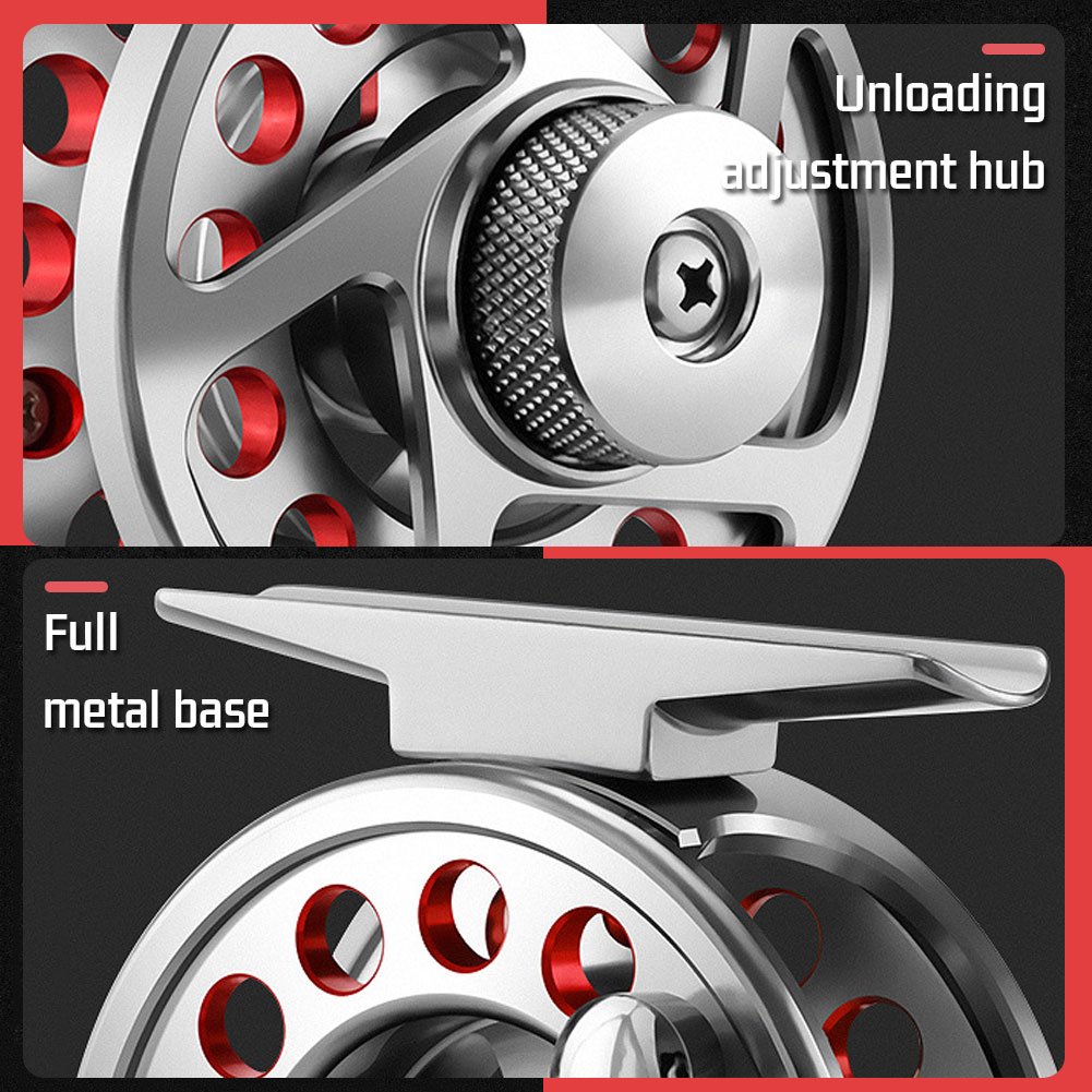 FREE FISHER Fly Fishing Reels CNC All Metal Fly Wheels Left/Right Hands Interchangeable Relief Adjustable Raft Front Wheel for Ice Fishing