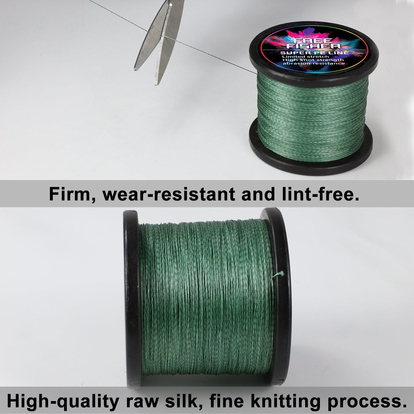 FREE FISHER Super Fishing Braided Line 10-150LB 300m 8 Strands Multifilament PE Braid Wire 0.1-0.7MM Kite Line