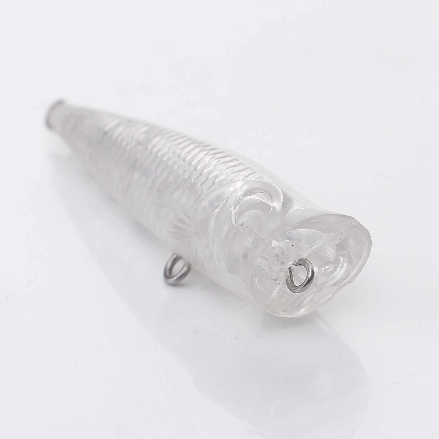 FREE FISHER 25pcs/Lot Fishing Mini Popper Lures Blank Bait Embryo Unpainded Lures Clear Plastic Hard Baits 50mm 4g Manual DIY Bass Lure