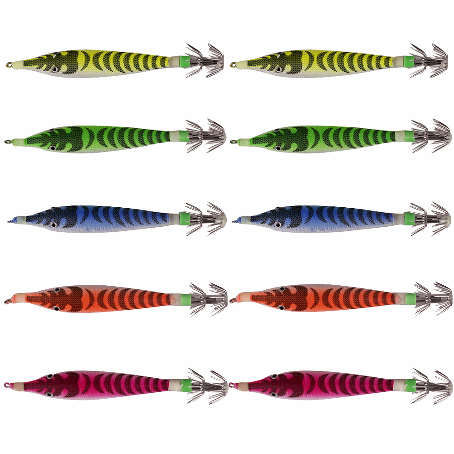 FREE FISHER Wholesale 100pcs Luminous Shrimp Baits Cloth Artificial Fishing Squids 10.5cm 7g Jigs Night Dawn Lures for Octopus Cuttlefish