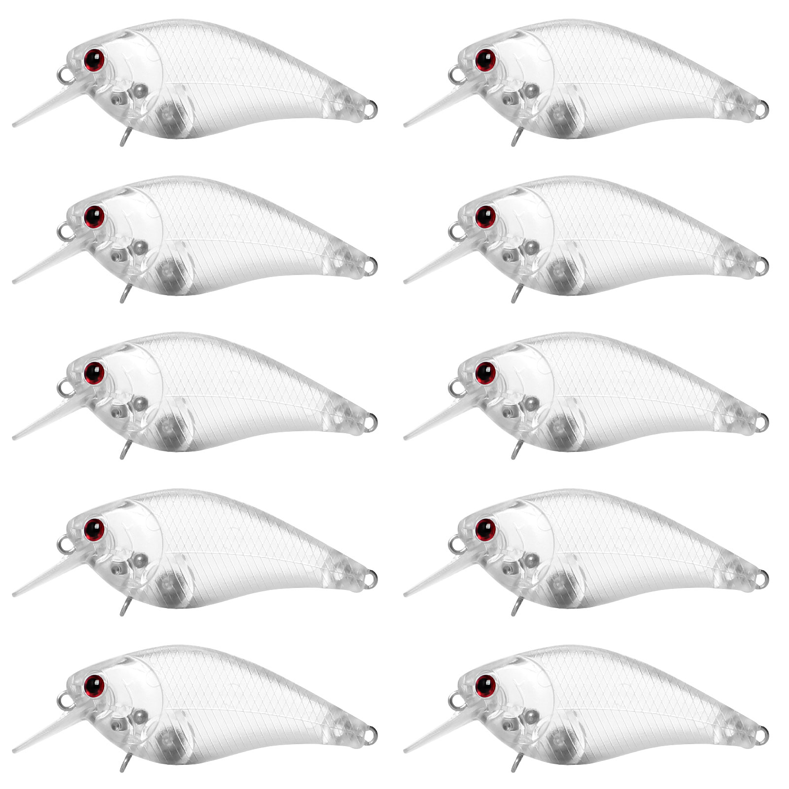 Wholesale Unpainted Fishing Lures Artificial Bait Carp Fishing Wobblers Tackles DIY Lures Clear Blank Crankbaits