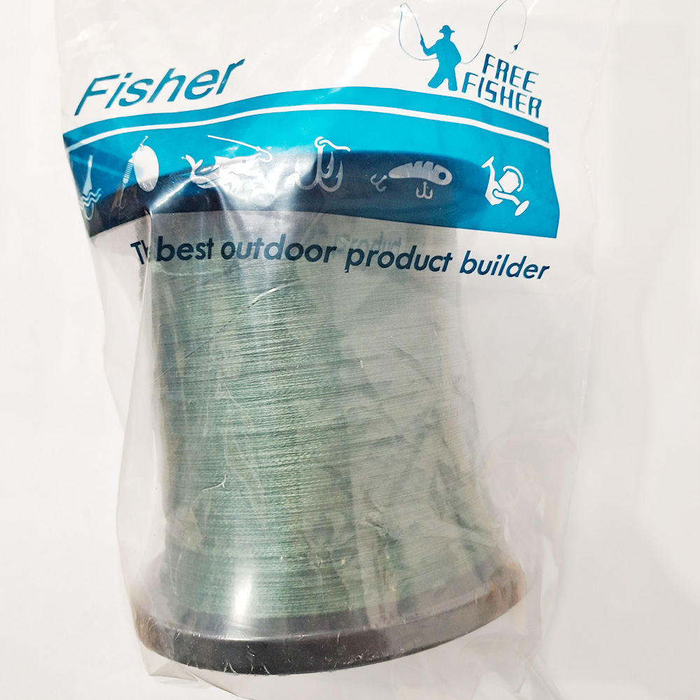 FREE FISHER Fishing Line 2000M Braided Line 4 Strands 20LB/30LB/40LB/50LB Super 100% PE Green Multifilament Braid Wire for Saltwater/Freshwater