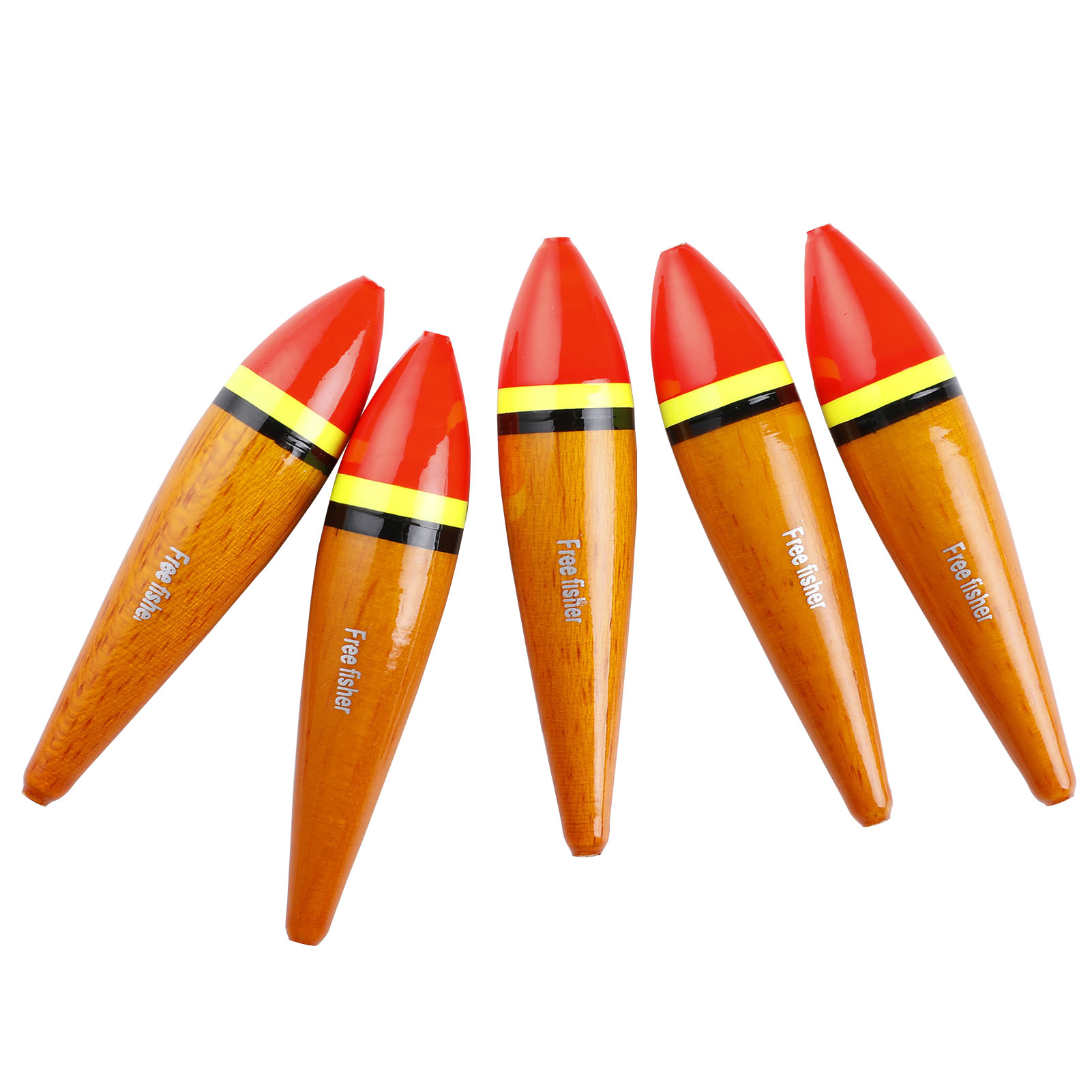 FREE FISHER Wholesale 50pcs/Lot Balsa Wood Fishing Bobbers Buoy Cork Slip Wobble Fishing Floats 8cm Lightweight Buoyancy 3g for Freshwater/Saltwater