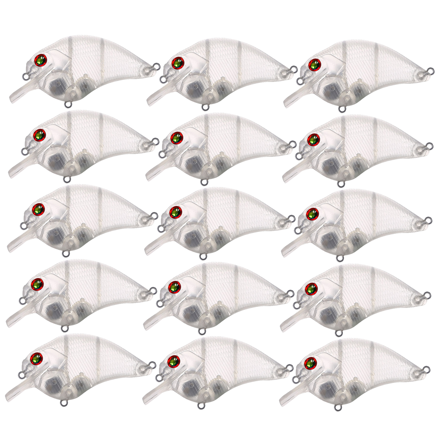 FREE FISHER 20pcs/Lot 7.9cm 13.8g Fishing Blank Lures Unpainted Lures  Transparent Crankbaits Plastic Fishbaits DIY Bait Embryo for Fishing Bass