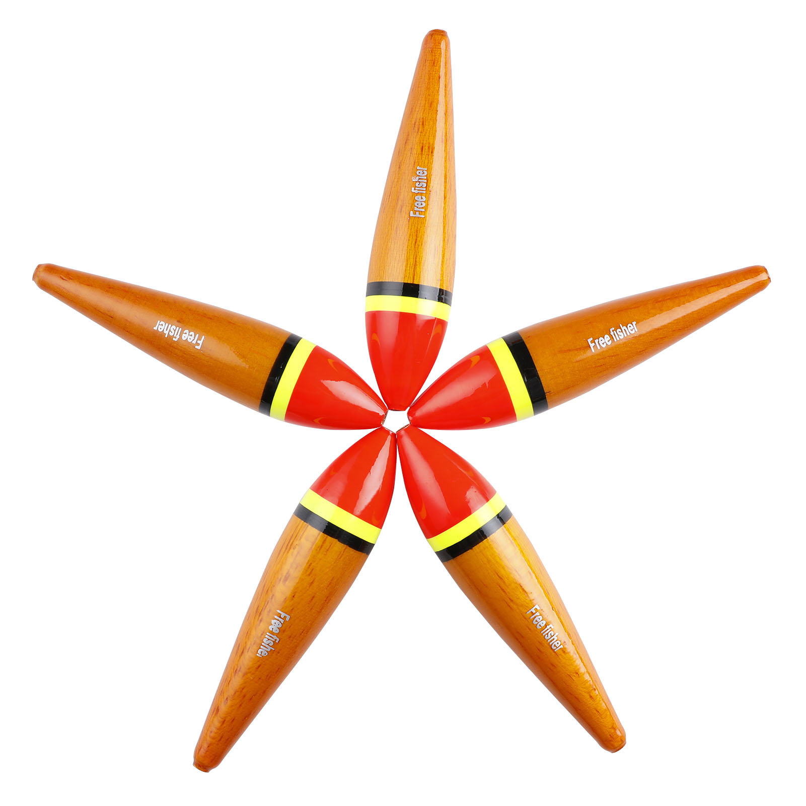 FREE FISHER 10pcs/Lot Fishing Bobbers 8cm/3.15in 4g/0.14oz Buoy Cork Wobble Plastic Paulownia Fishing Floats with Hole Red Buoy