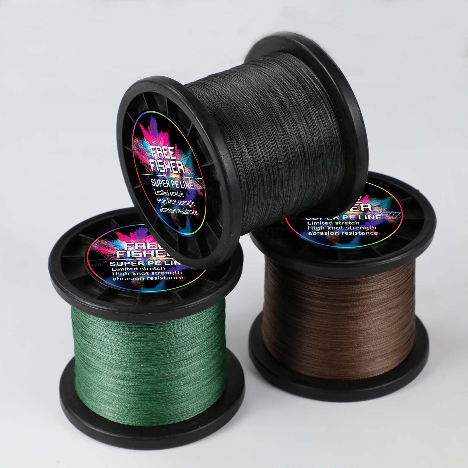 FREE FISHER Fishing Braided Line 1000m 4 Strands Multifilament 100% PE Wire 10LB-100LB 0.1-0.55MM for Saltwater/Freshwater