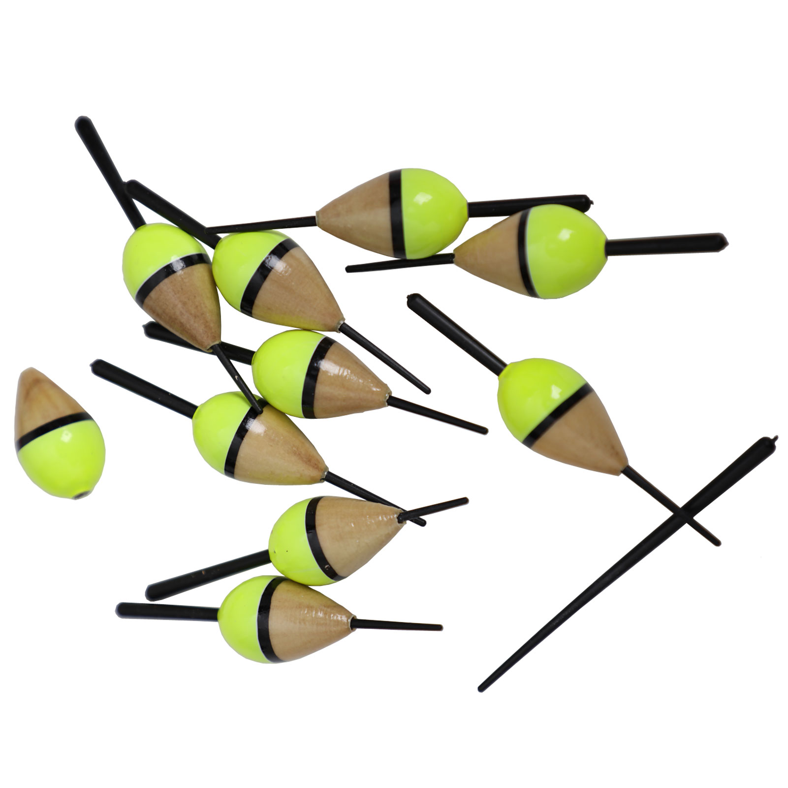 FREE FISHER 10Pcs Fishing Bobber Cork Float Pesca Lighted Double-Color Buoy Wood 1.5g 8.3cm Floats Tackle Accessories