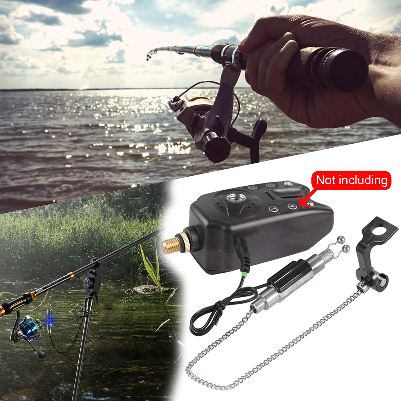 FREE FISHER 4pcs Fishing Bite Indicator Alarm Carp Fishing LED Illuminated Swingers Hangers Chain Drop Off Bobbins Fish Finder Accsccory