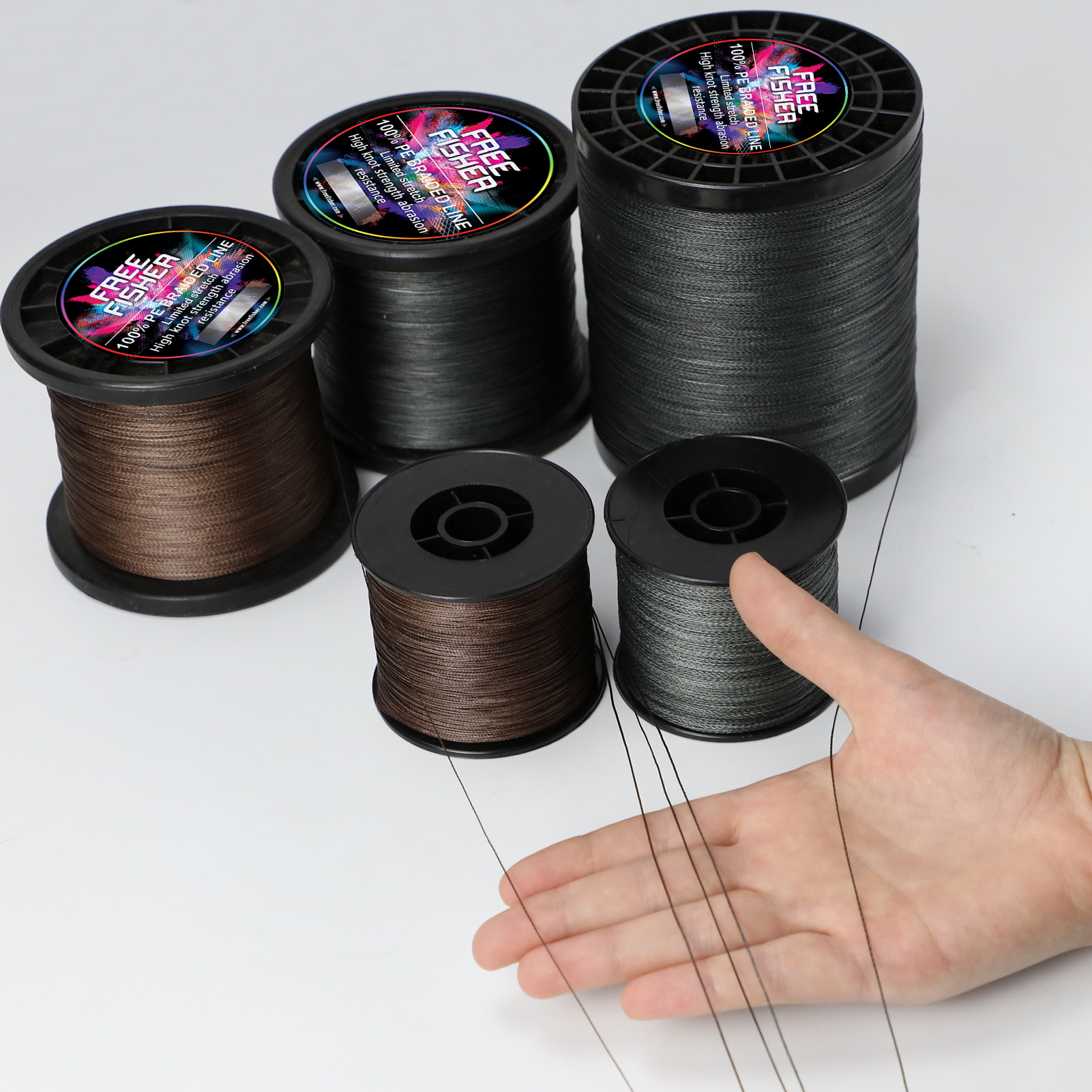 FREE FISHER Fishing Braided Line 2000m 4 Strands Multifilament 100% PE Kite Wire 10LB-100LB 0.1-0.55MM for Sea Fishing