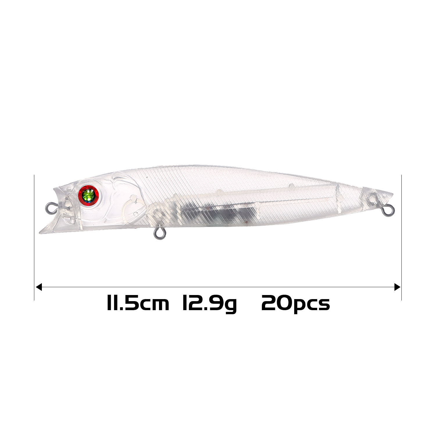 FREE FISHER DIY Fishing Blank Lures,Pencil Baits Blank Unpainted Bait Fishing Lures,Fishing Minnows 11.5cm 12.9g