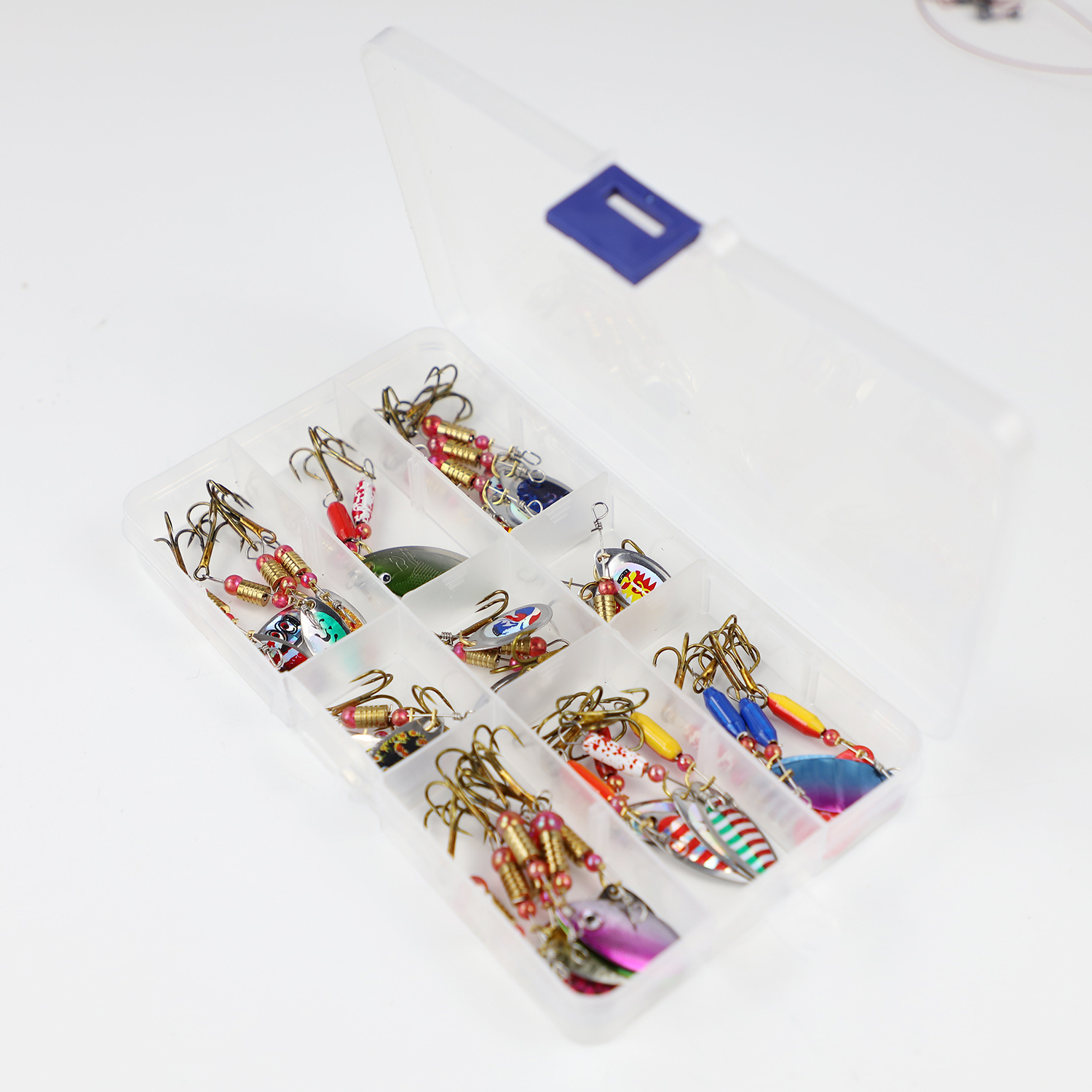 FREE FISHER 30pcs/Box Spinnerbaits 2.5-4g Metal Fishing Spoons Lures Assorted Bass Trout Mixed Spinner Baits Set for Freshwater Saltwater