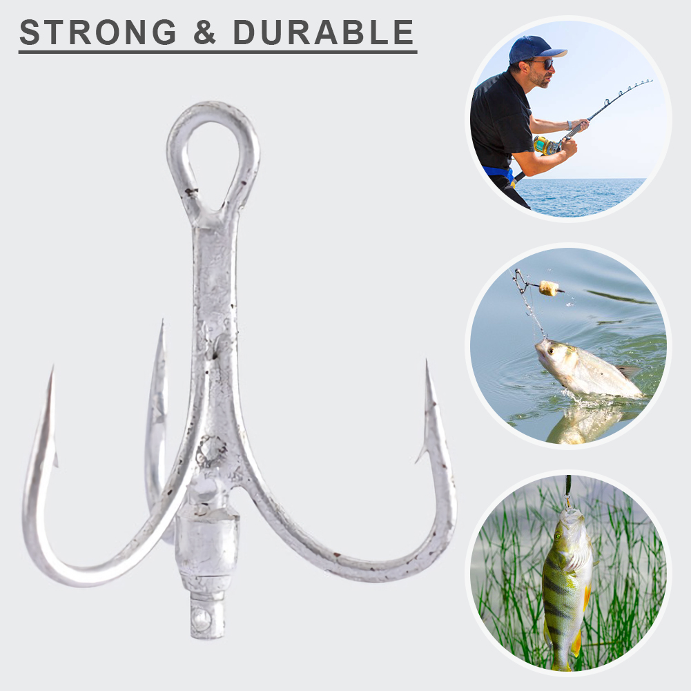 FREE FISHER 10pcs Fishing Treble Hooks with Metal Rotating Sequins Bearded Guy Artificial Spinnerbaits Buzzbait Accessories for Sea Fishing