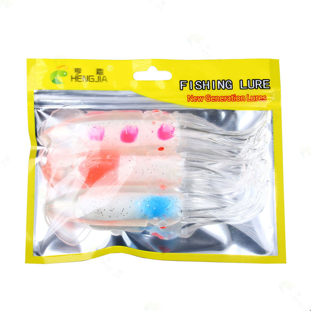 FREE FISHER 3pcs/6pcs Fishing Soft Octopus Lures 12cm 12.7g Rubber Skirts Colorful Squids 15cm 20g Hollow Tube Artificial Baits Pesca