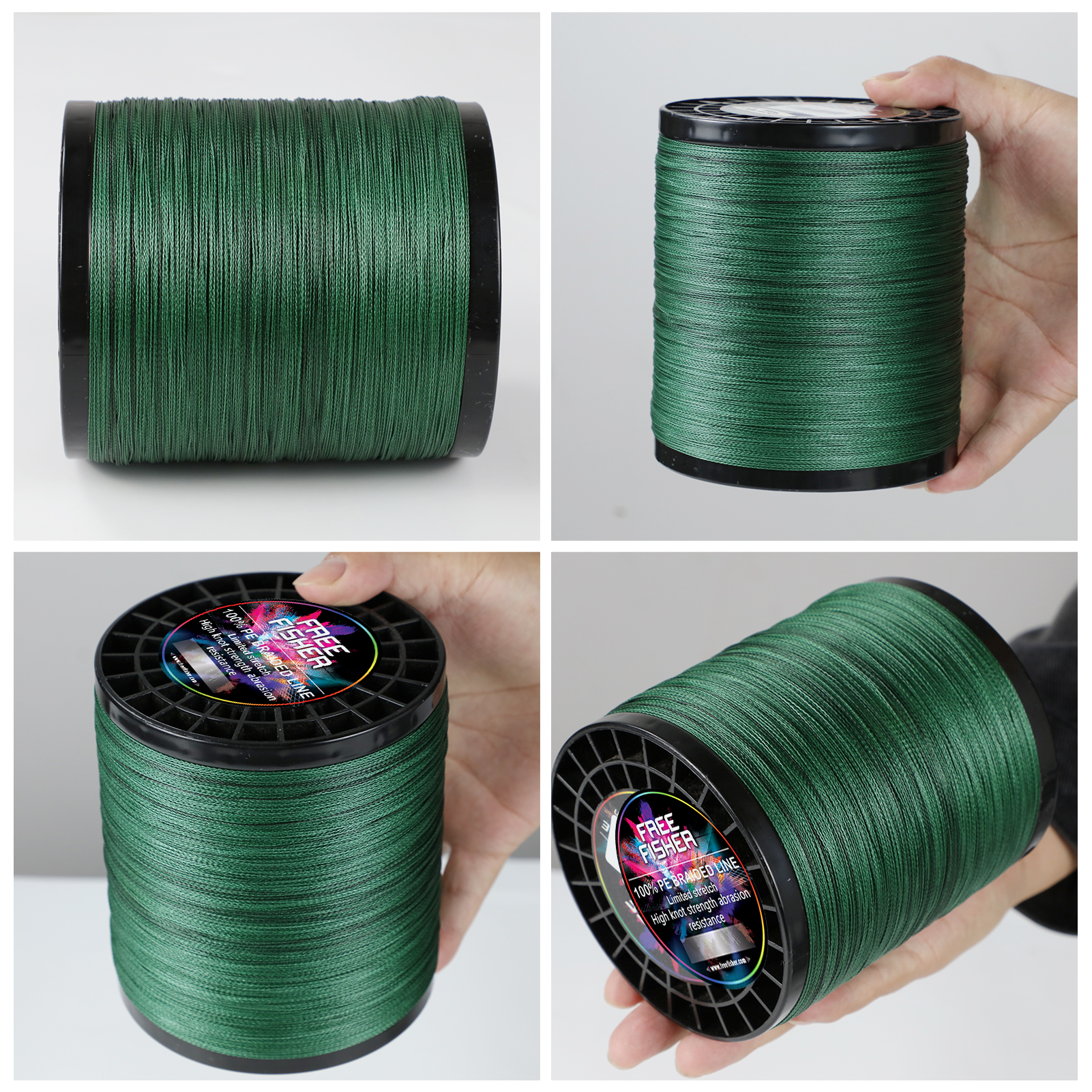 FREE FISHER Fishing Braided Line 2000m 4 Strands Multifilament 100% PE Kite Wire 10LB-100LB 0.1-0.55MM for Sea Fishing