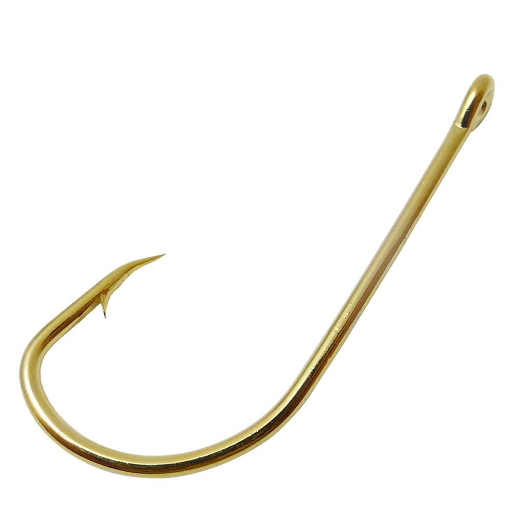 FREE FISHER Wholesale Fishing Hooks 500pcs High Carbon Steel Barbed 92259 1# -7/0# Golded Long Sharp Gold Long Tips Fishhook with Eye  for Freshwater Saltwater 